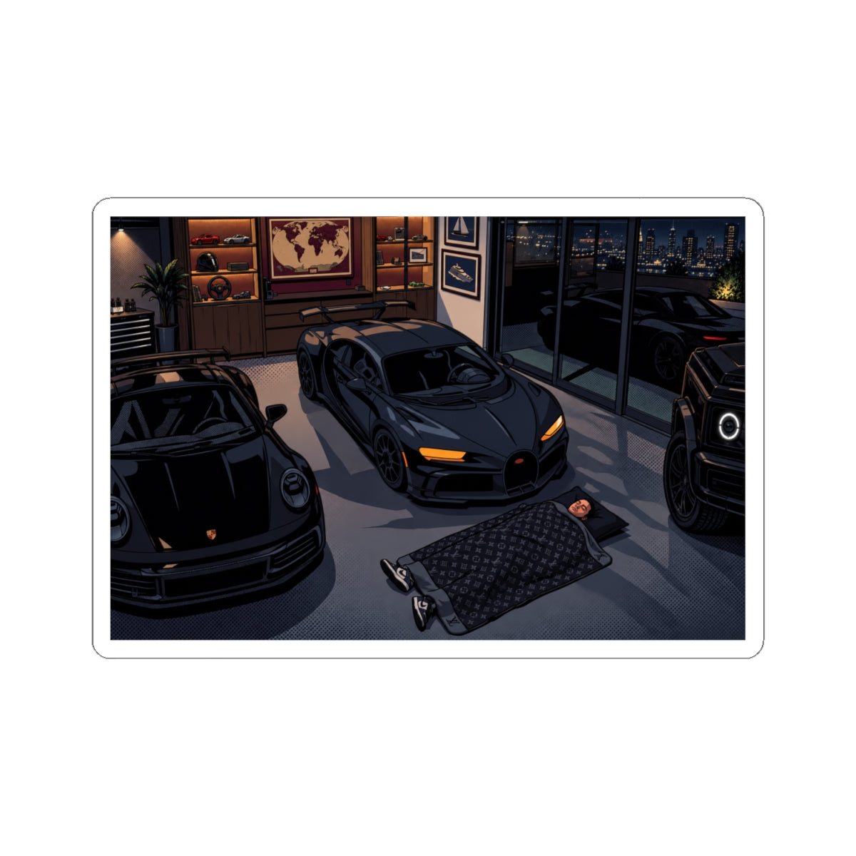 Night Garage Sticker