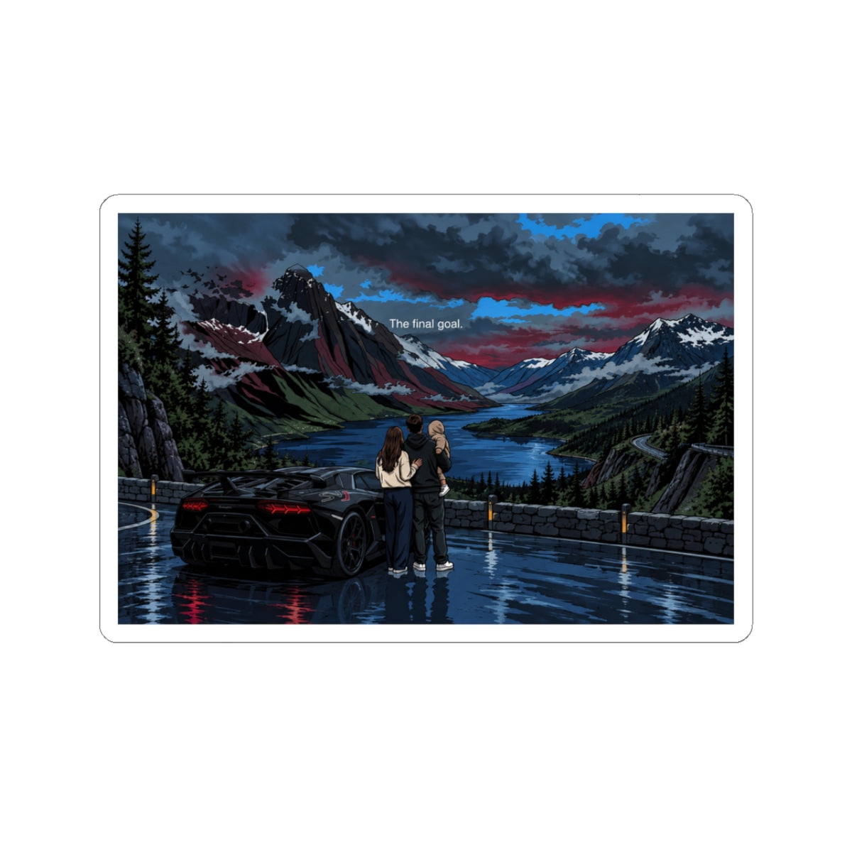 Moonlit Lake Sticker